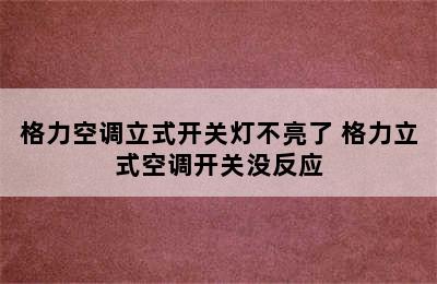 格力空调立式开关灯不亮了 格力立式空调开关没反应